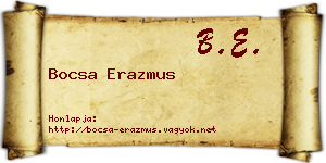 Bocsa Erazmus névjegykártya